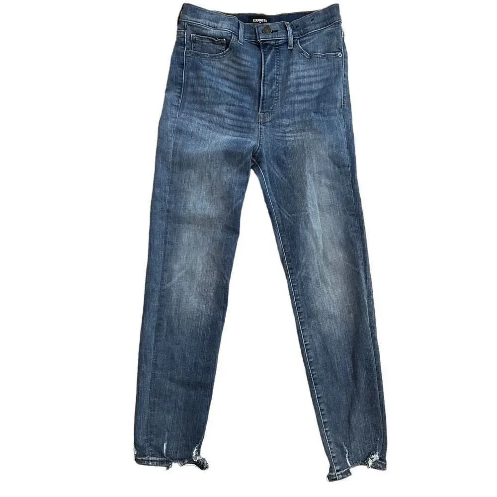 Express super high rise slim jeans size 6